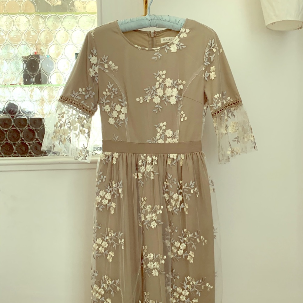 Roolee Embroidered Floral Milana Detail Dress